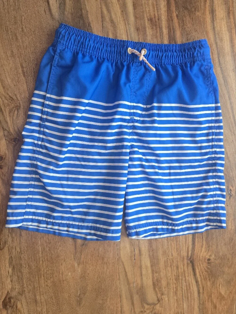 NWOT Cat & Jack Royal Blue & White Striped Swim Shorts Size: Large (10/12)